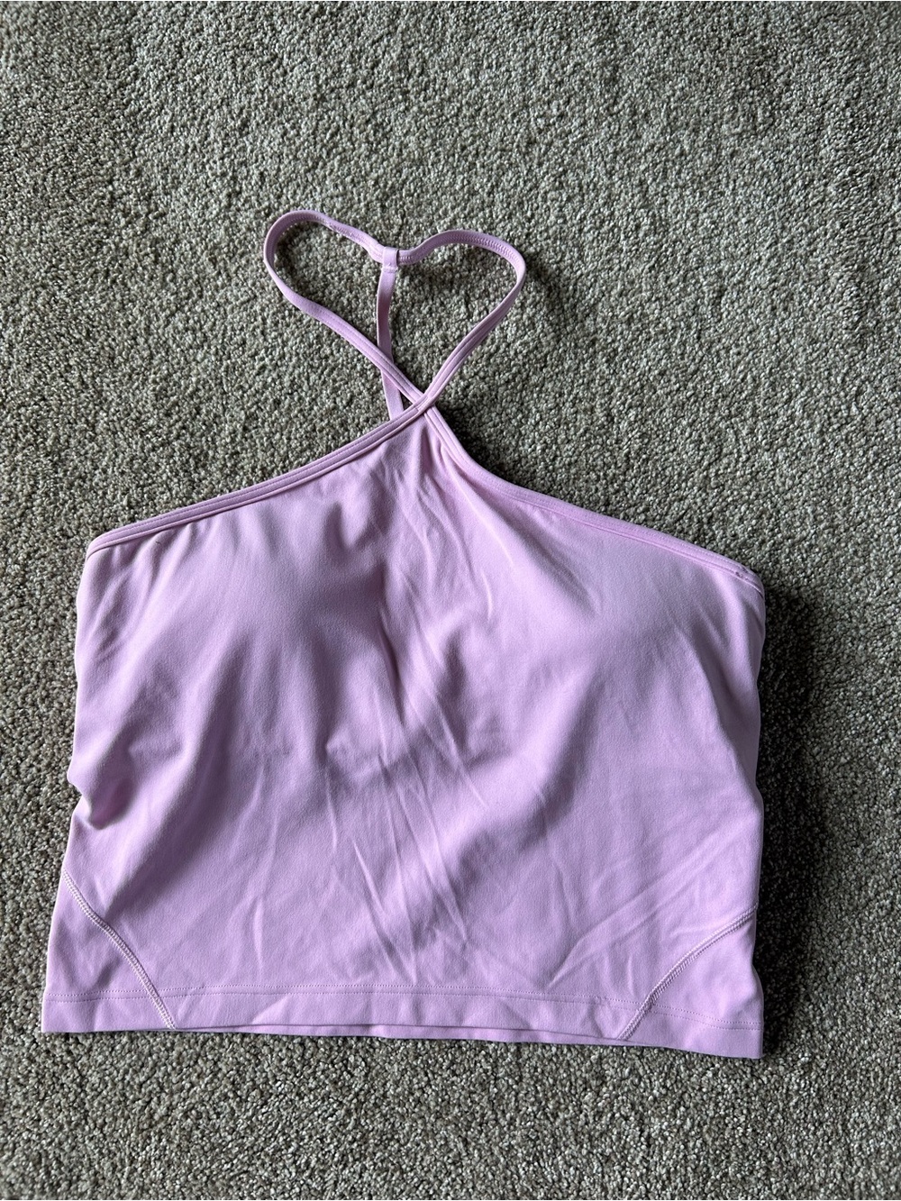 lululemon athletica Light Lavender One-Shoulder Crop Top with Strappy Back